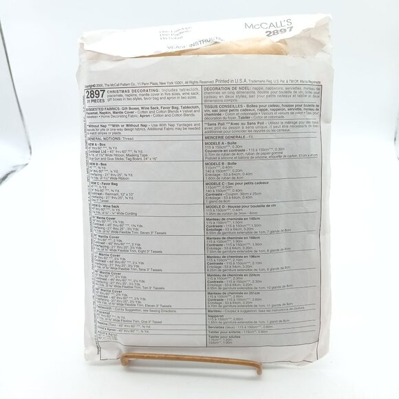 Vintage McCalls Home Decorating Essentials Pattern 2897 Christmas Holiday Decor - Picture 2 of 2